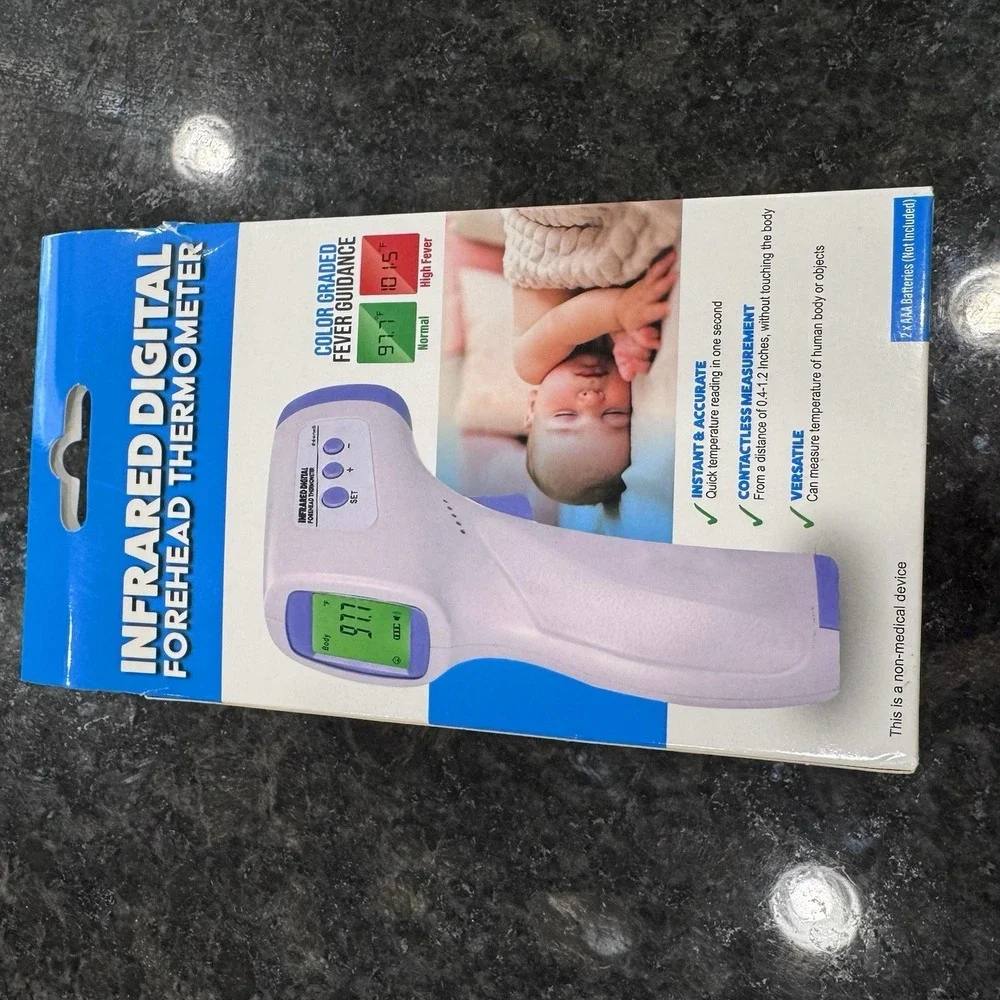 Infared Digital Forehead Thermometer New In Box Color Graded Fever Guidance